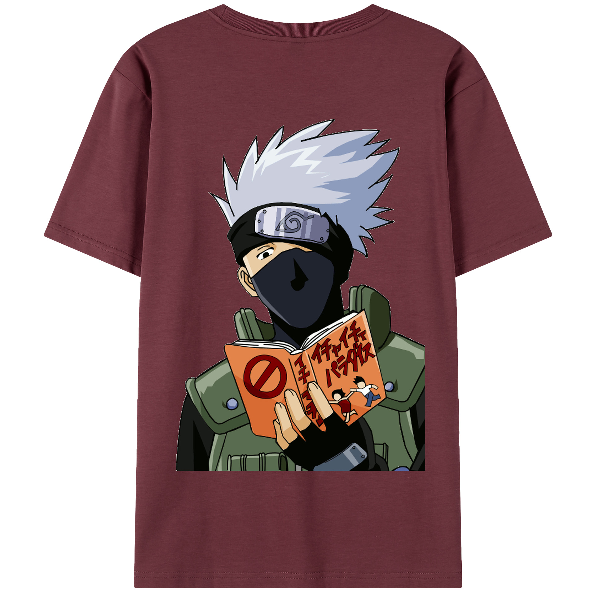 （画像用） NARUTO -ナルト- はたけ カカシ Hatake Kakashi 綿100％半袖Tシャツ（背面プリント）